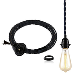 15ft Black Pendant Light Cord Kit with E26 Socket and Switch
