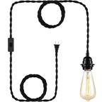 15ft Black Pendant Light Cord Kit with E26 Socket and Switch