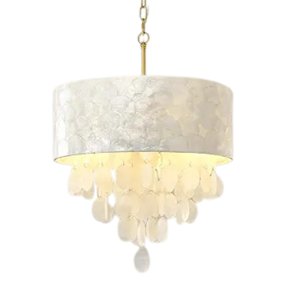 18 Inch White Capiz Shell Chandelier Pendant Light