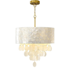 18 Inch White Capiz Shell Chandelier Pendant Light