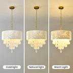 18 Inch White Capiz Shell Chandelier Pendant Light
