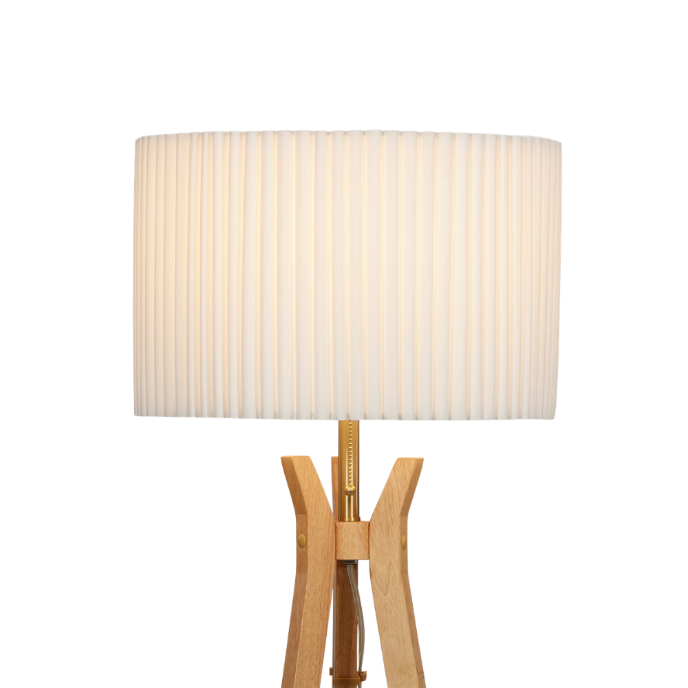 Better Homes & Gardens 63" Modern Wood Floor Lamp with Pleated Shade