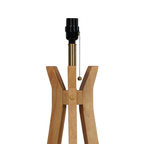 Modern Wood Floor Lamp with Pleated Shade