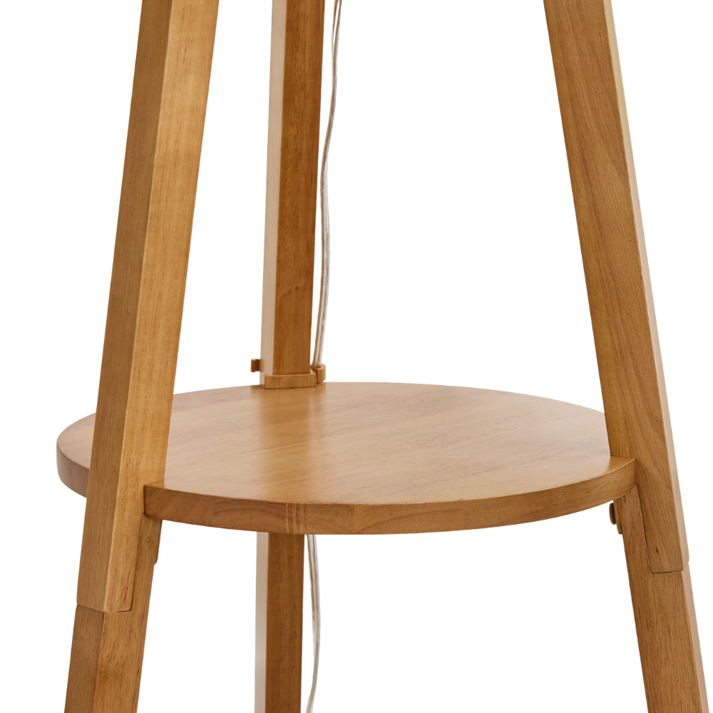 Better Homes & Gardens 63" Modern Wood Floor Lamp with Pleated Shade