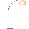 Black Arc Floor Lamp with Hanging Light for Living Room and Bedroom