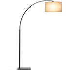 Black Arc Floor Lamp with Hanging Light for Living Room and Bedroom