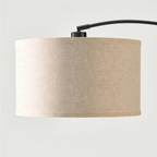 Black Arc Floor Lamp with Hanging Light for Living Room and Bedroom