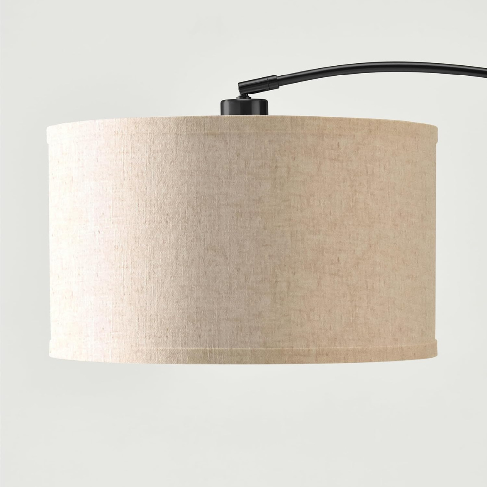 Black Arc Floor Lamp with Hanging Light for Living Room and Bedroom