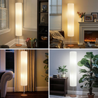 Floor Lamp with Wooden Base and Adjustable LED Light