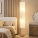 Floor Lamp with Wooden Base and Adjustable LED Light