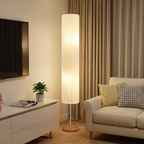 Floor Lamp with Wooden Base and Adjustable LED Light