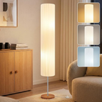 Floor Lamp with Wooden Base and Adjustable LED Light