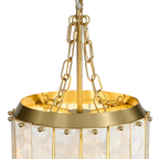 Gold Capiz Shell Chandelier with Natural Seashell Shade