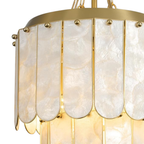 Gold Capiz Shell Chandelier with Natural Seashell Shade