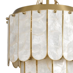 Gold Capiz Shell Chandelier with Natural Seashell Shade
