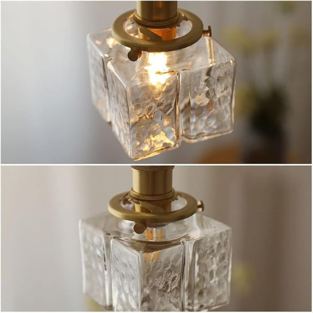 Square Glass Pendant Light for Kitchen and Dining Room