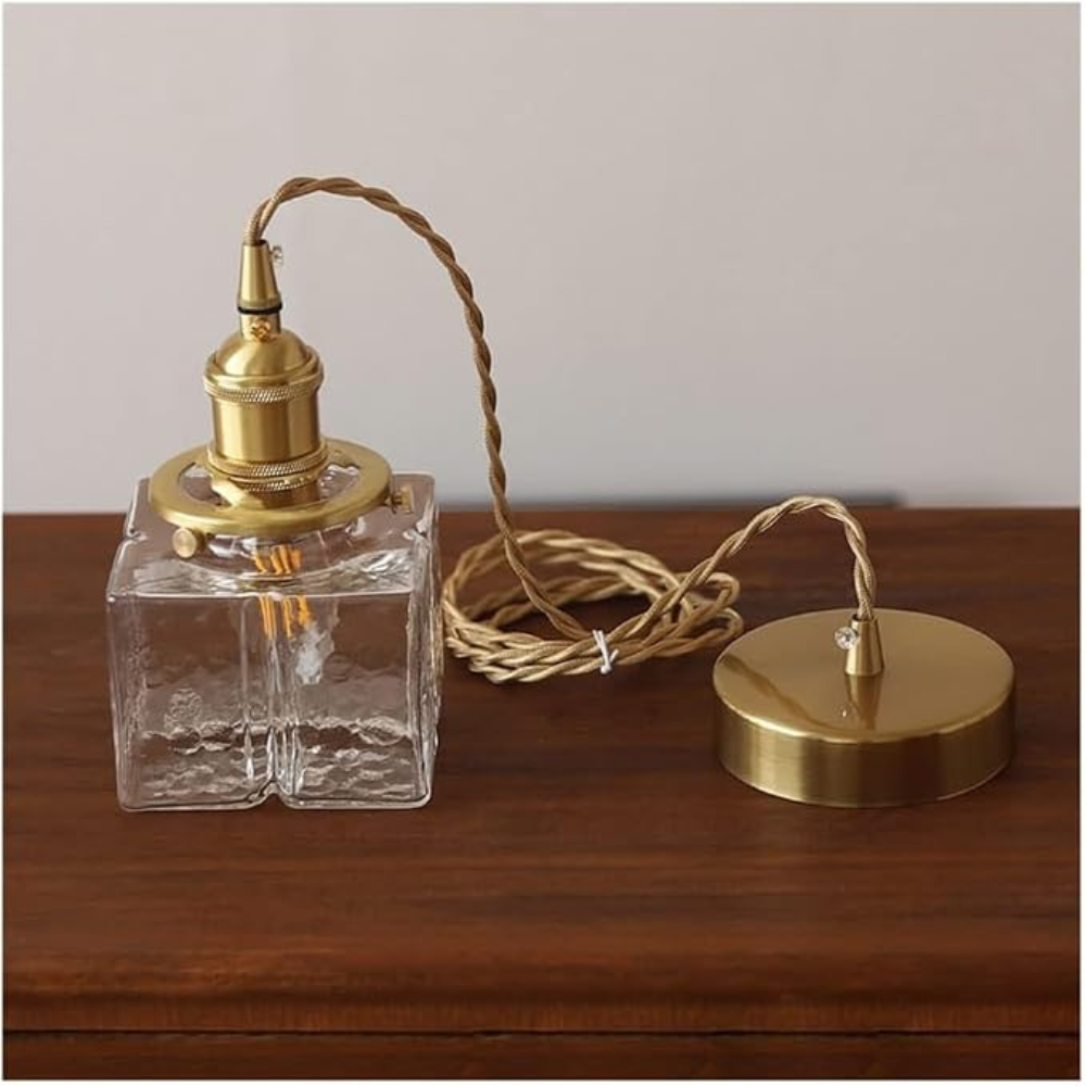 Square Glass Pendant Light for Kitchen and Dining Room