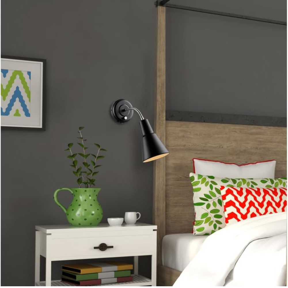 Modern Black Gooseneck Wall Lamp for Indoor Lighting
