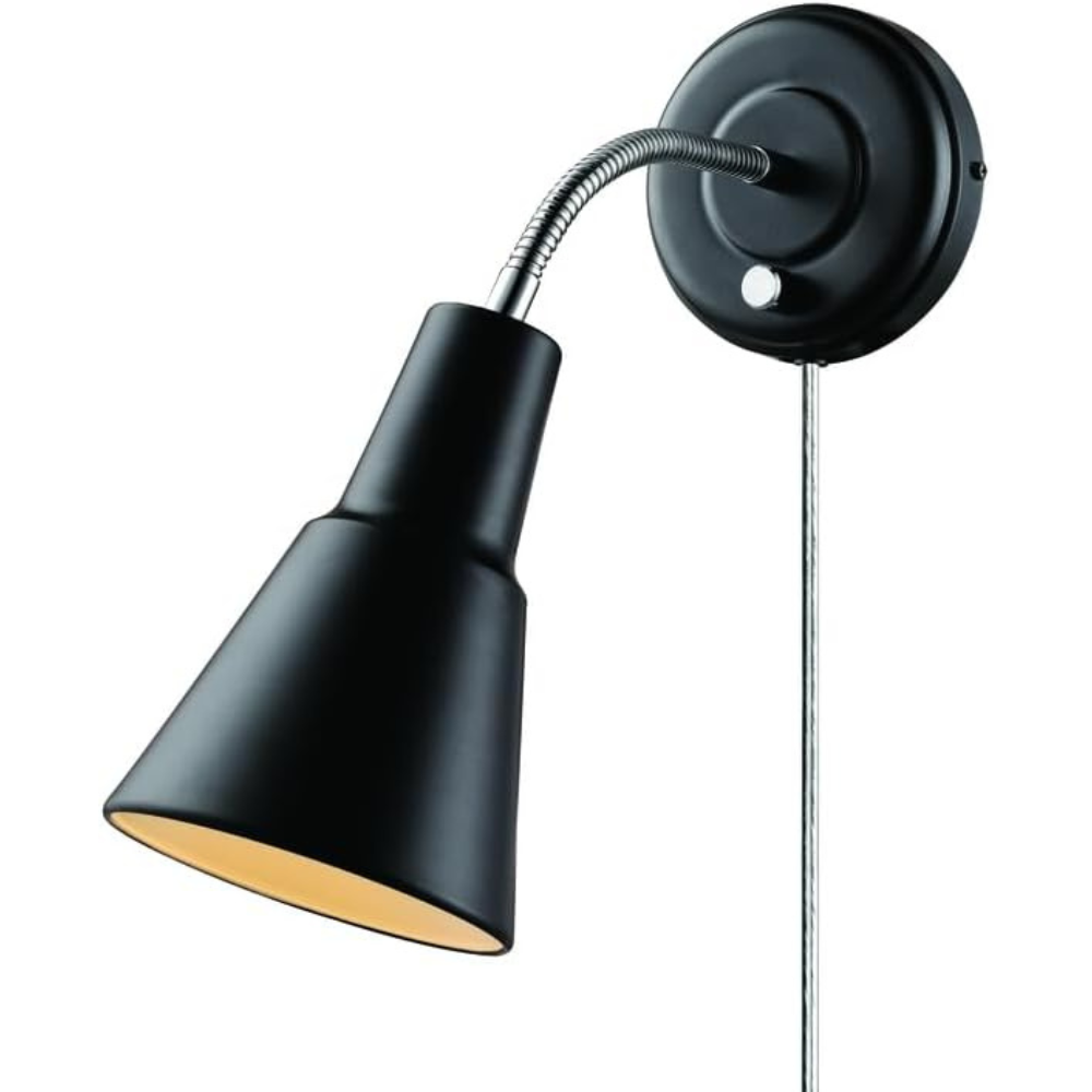 Modern Black Gooseneck Wall Lamp for Indoor Lighting