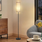 Modern Floor Lamp with Beige Shade and LED Bulb Included