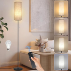 Modern Floor Lamp with Beige Shade and LED Bulb Included