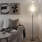 Modern Floor Lamp with Beige Shade and LED Bulb Included