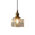 Square Glass Pendant Light for Kitchen and Dining Room
