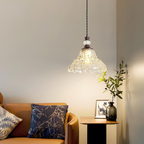 Vintage Chandelier with Flower Glass Shade and Bronze Finish
