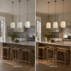 White Capiz Shell Hanging Light for Kitchen Island