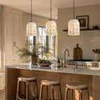 White Capiz Shell Hanging Light for Kitchen Island